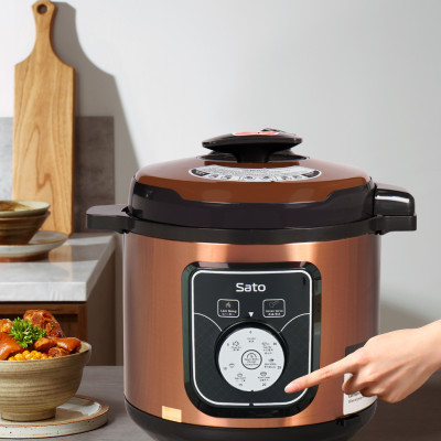 Nồi áp suất đa năng SatoAlpha 6AS039 6.0L - Lòng nồi bằng hợp kim nhôm chống dính cao cấp, an toàn sức khỏe. Bảng điều khiển Tiếng Việt dễ hiểu khi dùng với van xả áp, van khóa hiện đại - Miễn phí vận chuyển toàn quốc - Hàng chính hãng