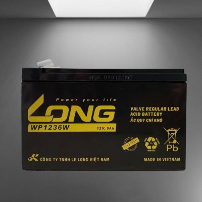 Bình Ắc Quy Khô LONG 12V-9AH WP1236W dùng cho ups, lưu điện cửa cuốn, lưu điện máy tính, loa kéo