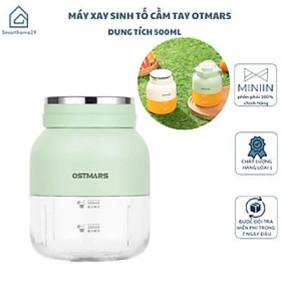 Máy Xay Sinh Tố Cầm Tay Mini Ostmars - Sạc Tích Điện, 10 Lưỡi Dao Đa Năng, Dung Tích 500ml - HÀNG CHÍNH HÃNG MINIIN