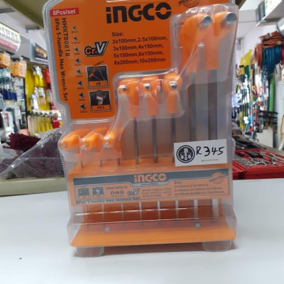 BỘ CHÌA LỤC GIÁC ĐẦU BẰNG CHỮ T 8 CHI TIẾT 2-10MM INGCO HHKT80818 - HÀNG CHÍNH HÃNG