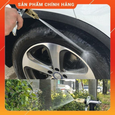 ️ Bộ dây vòi xịt nước rửa xe, tưới cây , tăng áp 3 lần, loại 15m 206236 đầu đồng,cút+ mở chai