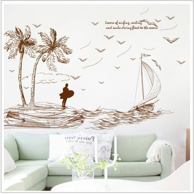 Decal dán tường Thuyền buồm ra khơi