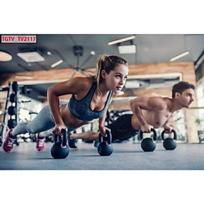 Tranh dán tường 3d trang trí phòng gym - ép kim sa - có sẵn keo GY14