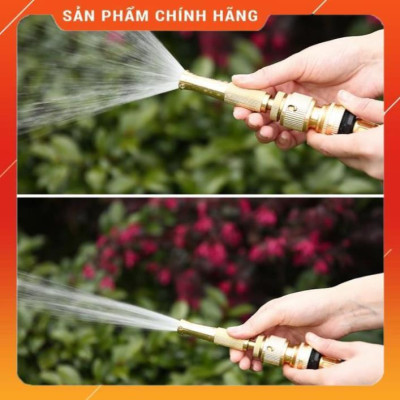 ️ Bộ dây vòi xịt nước rửa xe, tưới cây , tăng áp 3 lần, loại 20m 206587 đầu đồng,cút đồng+ đai