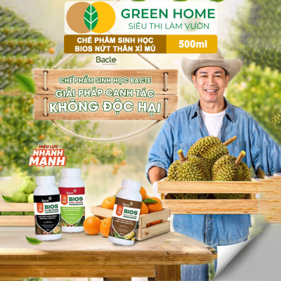 Chế Phẩm Sinh Học Bacte Bios Nứt Thân Xì Mủ, Green Home, Chai 500ml, Từ Thảo Mộc Hiệu Lực Nhanh Mạnh