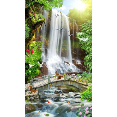 Tranh dán tường 3D khổ dọc - tranh phong cảnh dọc - tranh đứng