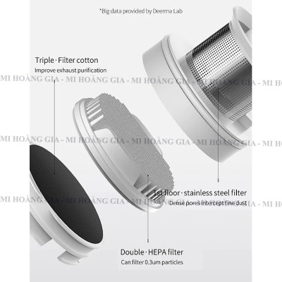 Máy hút bụi cầm tay gia đình Deerma DEM-DX1000 16000Pa - Hàng Nhập Khẩu