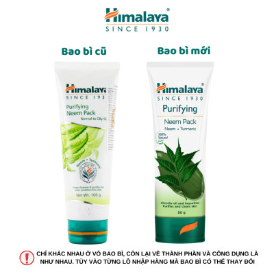 Mặt Nạ Đất Sét Lá Neem Đẩy Mụn Ẩn Hút Dầu Thừa Himalaya Neem Face Pack 100ml