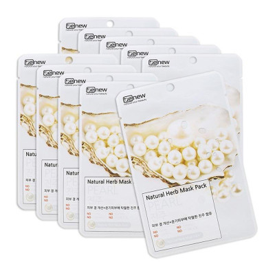 Bộ 10 Miếng Mặt Nạ Tinh Chất Ngọc Trai Benew Natural Herb Mask Pack Pearl (22ml / miếng ) - Hàng Chính Hãng 
