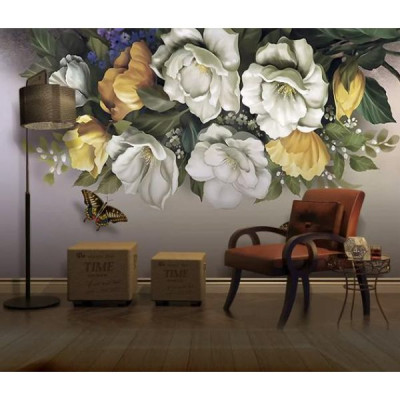 Tranh dán tường giàn hoa có sẵn keo Binbin H116