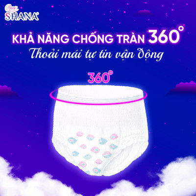 Combo 100 gói Băng Vệ Sinh Quần Peppy Shana Ngày Đêm Siêu Thấm, Freesize, Chống Tràn Tối Đa, Tiết Kiệm (200 miếng)