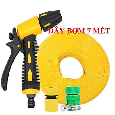 ️ Bộ dây vòi xịt nước rửa xe, tưới cây , tăng áp 3 lần, loại 7m, 10m 206319 cút sập,+ móc khoá