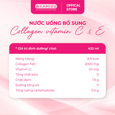 Kamizu Nước uống bổ sung Collagen Vitamin C - Lốc 6 chai