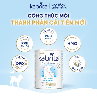 [Phiên bản mới] Thùng 6 lon Sữa dê Kabrita số 1 cho trẻ từ 0 -12 tháng - Lon 800g