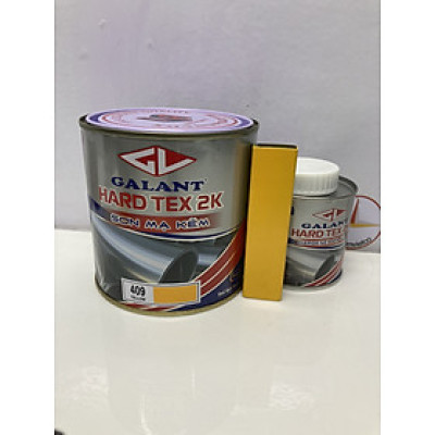 Sơn sắt mạ kẽm không cần lót Galant Hard Tex 2K Flat Yellow 409 1L/bộ