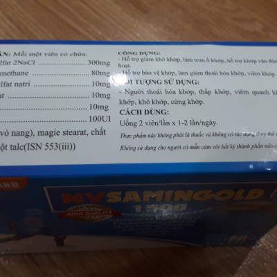Thực phẩm chức năng bảo vệ sức khỏe Nvsamin Gold 1500
