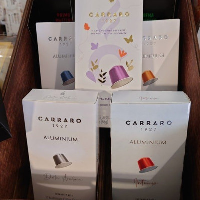 Cà Phê Viên Nén Carraro DECERATO Aluminum Mới - 10 viên - Tương thích với máy capsule Nespresso