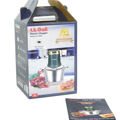 Máy xay thịt Gali GL-1920A Dung tích 2 Lít, Motor 100% bằng đồng, có 2 tốc độ xay. Hàng chính hãng chất lượng cao, bảo hành 24 tháng