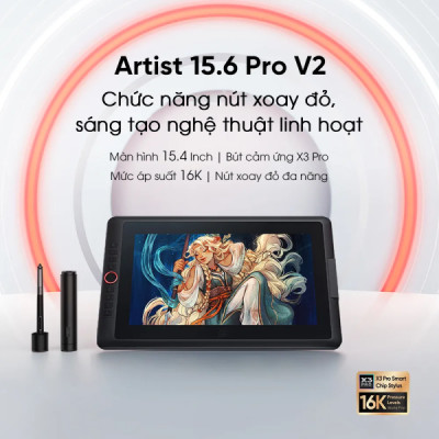 Bảng Vẽ Màn Hình XP-Pen Artist 15.6 Pro V2 – 16K - Hàng Chính Hãng