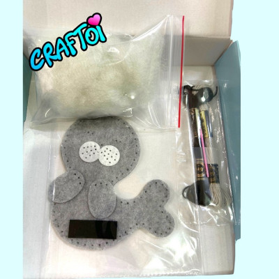 KIM NHỰA Bộ Thủ Công Trẻ Tự Làm Thú Bông 5+ SEAL SILKY Craftoi Felt Sewing toy prepunched holes plastic needle