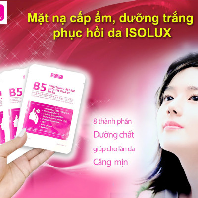 Mặt nạ ISOLUX Whitening Repair Sodium DNA B5 mask 25ml hạn 2027 dưỡng trắng cấp ẩm phục hồi