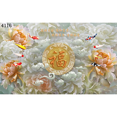 Tranh Dán Tường 3D Giả Ngọc - Có Sẵn Keo - TGN057