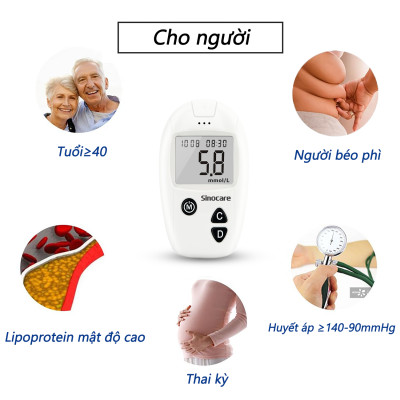 Máy Đo Đường Huyết Sinocare Safe Accu (Gồm 50 Que Và 50 Kim)