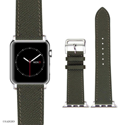 Dây Đồng Hồ Apple Watch 41mm 40mm 38mm, Chất Liệu Da Bê EPSOM Thảo Mộc Cao Cấp, Nhập Khẩu Từ Châu Âu, Dây Đeo Phong Cách Hiện Đại và Sang Trọng, Tương Thích Các Phiên Bản Series 10/9/8/7/6/5/4/3/2/1/SE/SE2