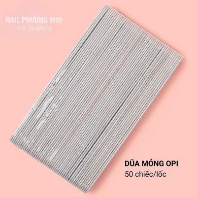 Dũa Mỏng OPI Lốc 50 Cái Độ Nhám 100/180 Thân Cứng, Không Xẹp, Cầm Chắc Tay Làm Nail Tiện Lợi