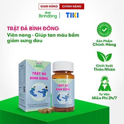 Trật Đả Bình Đông của Dược Bình Đông - Giúp tan máu bầm, giảm sưng, giảm đau nhanh chóng – hộp 60 viên nang