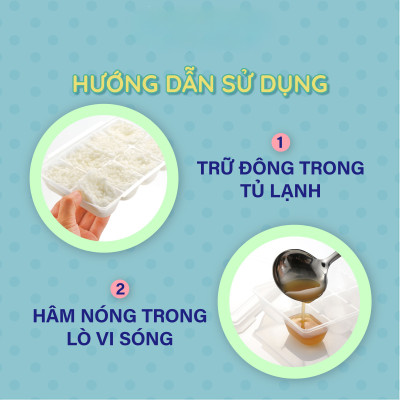 Bộ khay trữ đông thức ăn dặm cho bé baby có nắp đậy 15-25-50ml Richell Nhật