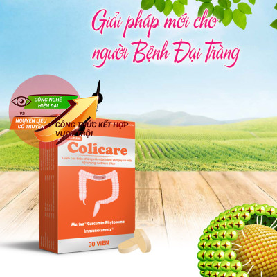 Viên Đại Tràng Colicare - Hỗ Trợ Giảm Viêm Loét Đại Tràng, Hội Chứng Ruột Kích Thích, Đại Tràng Co Thắt - 5 Hộp