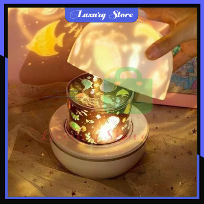 Đèn Ngủ Chiếu Ngàn Sao 6 phong cách kiêm đèn ngủ xoay tự động, nhiều màu sắc tuyệt đẹp - Hàng chính hãng