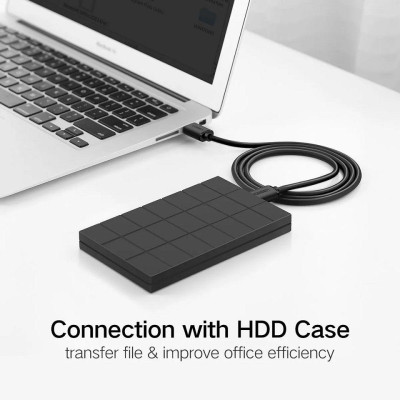 Ugreen UG10309US102TK 1M màu Đen Cáp 2 đầu USB 2.0 vỏ nhựa PVC - HÀNG CHÍNH HÃNG