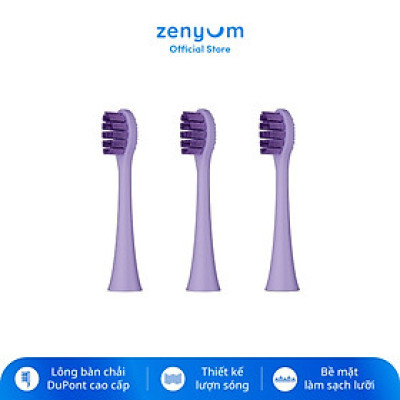 Bộ 3 Đầu Thay Thế Cho Bàn Chải Điện Zenyum Sonic - Màu Tím