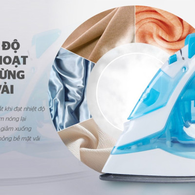 Bàn Là Hơi SUNHOUSE SHD2065 - Công Suất 1600W - Thân Nhựa ABS Chịu Nhiệt Tốt - Mặt Bàn Là Chống Dính - Phun Hơi Liên Tục - Tiện Lợi Với 5 Chế Độ Là - Hàng Chính Hãng