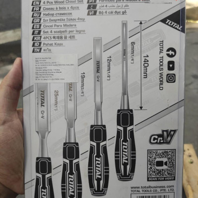 BỘ 4 CÁI ĐỤC GỖ (16/T) TOTAL THT41K0401 - HÀNG CHÍNH HÃNG