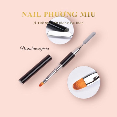 Cọ Đắp Gel 2 Đầu Chuyên Dụng Cho Làm Nail, Dễ Dàng Đắp Gel Và Gel Gôm, Có Nắp Bảo Quản, Kích Thước Đa Dạng Cho Thợ Nail Máy Hơ Gel