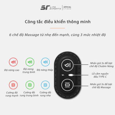 Combo Gối Đầu Và Kê Lưng Tích Hợp Massage Chườm Nóng, Cao Su Non Thư Giãn, Giảm Đau Mõi Cổ Vai Gáy & Thắt Lưng- Sairui