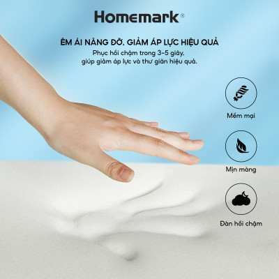 Gối Memory Foam Homemark Cao Cấp – Giảm Đau Vai Gáy, Nâng Đỡ Cổ, Thoáng Khí, Siêu Êm Ái