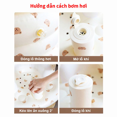 Ghế hơi tập ngồi cho bé chống ngã cao cấp, Ghế phao tập ngồi cho bé phong cách Hàn Quốc (Màu ngẫu nhiên)