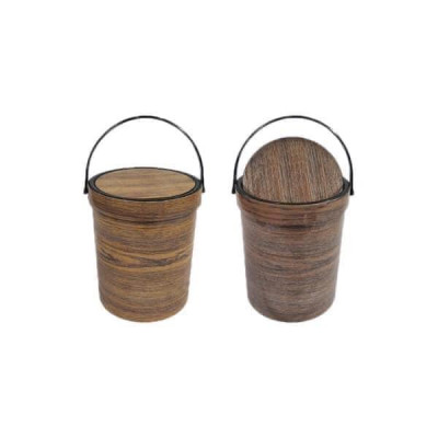 Thùng rác nắp lật vân gỗ  nhựa Việt Nhật 8036