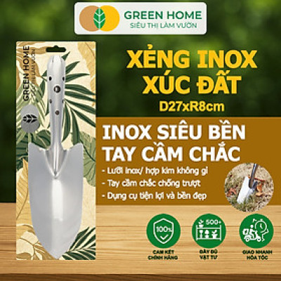 Xẻng Xúc Đất Greenhome, D27xR8cm, Dụng Cụ Làm Vườn, Hợp Kim Chống Rỉ, Siêu Bền, Dễ Vệ Sinh, Tiện Lợi