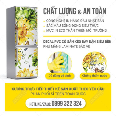 Decal dán tủ lạnh chất liệu cao cấp - Decal dán tủ lạnh họa tiết sang trọng - DTL-014