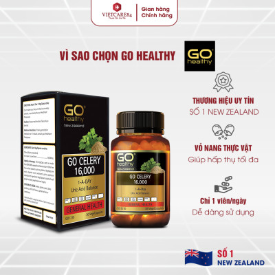 Viên Gout New Zealand Go Celery 16000mg 30 Viên | Giúp Hỗ Trợ Điều Trị Gout Từ Gốc - Nhập Khẩu Chính Hãng