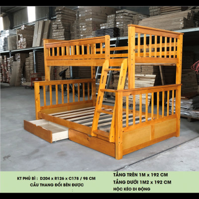 [Miễn phí vận chuyển, lắp đặt] Giường tầng xuất khẩu Derby 1m/1m2 - IBIE