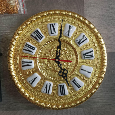 [COMBO 9 MÓN] Phụ kiện bằng đồng lắp đồng hồ tủ đứng, đồng hồ gỗ lũa cỡ lớn, mặt đồng đk 32cm, cây lắc đồng dài 90cm