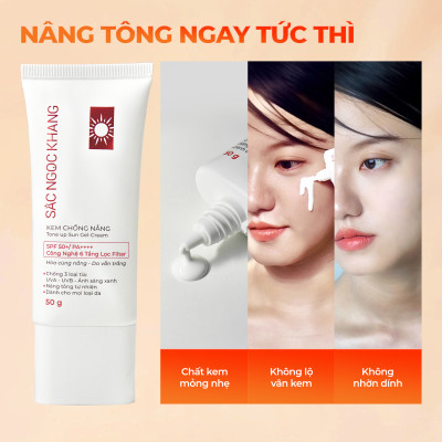 Combo Mờ Nám - Nâng Tông - Bảo Vệ Toàn Diện Kem chống nắng 50g + kem ngày 30ml + kem đêm 30g (Sắc Ngọc Khang Official)