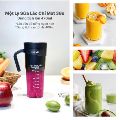Máy Xay Sinh Tố Cầm Tay Seka NT889 (Model Mới Nhất 2025) Dung Tích 470ml Công Suất 150W - Hàng Chính Hãng