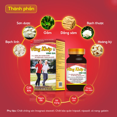 Vững Khớp Vinh Gia Hỗ Trợ Giảm Đau, Nhức Mỏi Xương Khớp Do Thoái Hoá Khớp Hộp 60 Viên